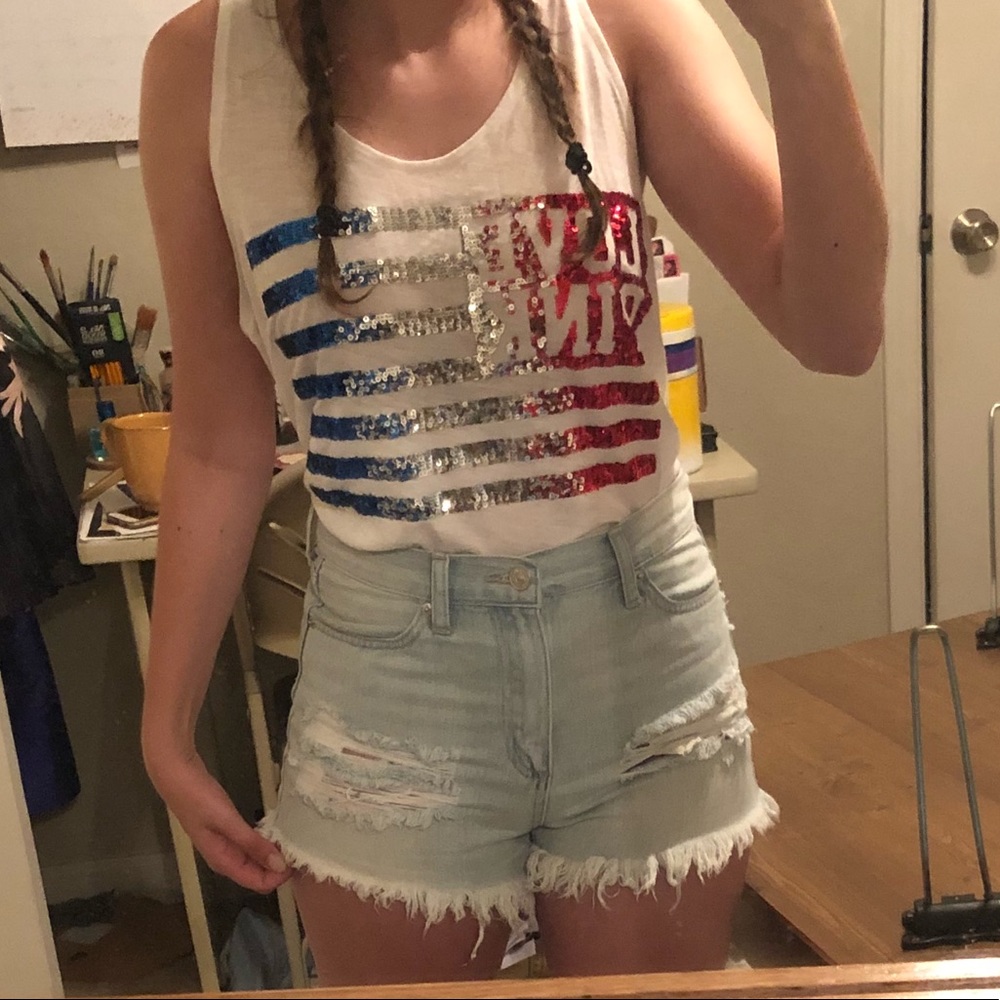 PINK Glitter Fourth of July Tank